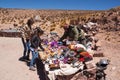 Souvenirs market and tourist on the andes