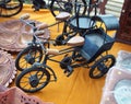 Souvenirs metal bicycles at the fair of Indian goods