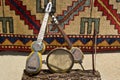 Traditional musical instruments of Azerbaijan mugam in souvenir Royalty Free Stock Photo