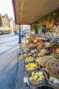 Souvenirs and sea sponge for sale on a boat in Chania, Crete, Greek Islands, Greece, Europe