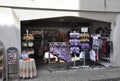 Avignon, 10th september: Souvenirs Shop interior from Place du Change Pedestrian Square of Avignon in Provence France