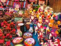 Souvenirs in Peruvian market Royalty Free Stock Photo