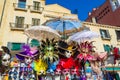 Souvenirs and Venice carnival masks on street kiosk display Italy Royalty Free Stock Photo