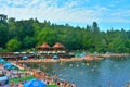 SOVATA, ROMANIA - Aug 16, 2019: Lake Ursu from Sovata resort - Romania