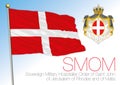 Sovereign Military Order of Malta SMOM official national flag and coat of arms, Rome