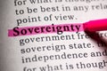 Definition of the word sovereignty Royalty Free Stock Photo