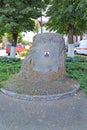 SOVETSK, RUSSIA. Commemorative stone to Duke Albrecht. Kaliningrad region