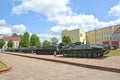 SOVETSK, RUSSIA. View of the exhibition of the Museum of Military Equipment. Kaliningrad region