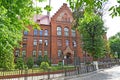 SOVETSK, RUSSIA. View of the building of the gymnasium No. 1 Tilsit Classical Gymnasium, 1900. Kaliningrad region Royalty Free Stock Photo