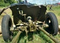 Soviet anti-tank 45-millimeter gun of the Second World War.