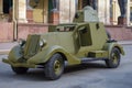 Soviet armored car BA-20 close-up