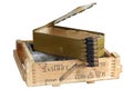 Soviet army ammunition box. Text in russian - type of ammunition