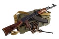 soviet army box of ammunition with AK rifle and ammunition Royalty Free Stock Photo