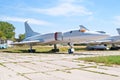 Soviet bomber Tupolev Tu-22M Backfire by NATO displayed at Zhuliany State Aviation Museum in Kyiv, Ukraine