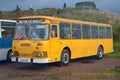 Soviet city bus LiAZ-677 at the exhibition of retro transport