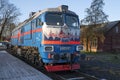 Soviet diesel locomotive DM62-1741 (locomotive of the Santa Claus train) Royalty Free Stock Photo