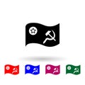 Soviet flag multi color icon. Simple glyph, flat of communism capitalism icons for ui and ux, website or mobile application