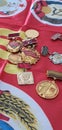 Soviet flag and Original Medals & badges