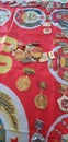 Soviet flag and Original Medals & badges