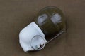Soviet hand grenade RGN on khaki canvas Royalty Free Stock Photo