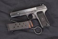 Soviet handgun on black