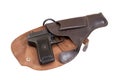 Soviet handgun TT in a holster