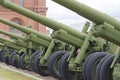 Soviet howitzers in the Museum in the open air.