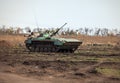 Soviet infantry car in the field Royalty Free Stock Photo