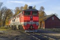 Soviet mainline freight diesel locomotive 2TE116 close-up