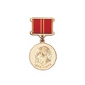 Soviet medal for the valiant work 100 anniversary of Lenin's Royalty Free Stock Photo