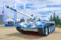 Soviet medium tank T-55 painted on Gzhel