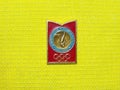 Soviet metal badge featuring the diving and with the inscription in Russian `Moscow 80, Olympic games`