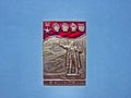 Soviet metal badge with the image orders and inscription in Russian `Leningrad`, from the series `Cities of the USSR`. Faleristics