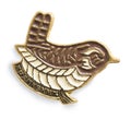 Soviet metallic badge with image of wren