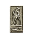 Soviet metallic badge with inscription: Petrodvorets