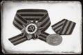 Soviet military awards, George ribbon, antique toned