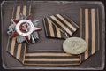 Soviet military awards, George ribbon, antique toned Royalty Free Stock Photo