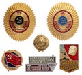 Soviet military and labor icon set