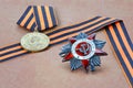 Soviet military medal, Soviet military order, George ribbon Royalty Free Stock Photo