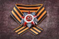 Soviet military order and award ribbon Royalty Free Stock Photo
