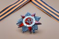 Soviet military order and ribbon Royalty Free Stock Photo