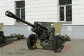 Soviet 76-mm divisional gun of the 1942 model ZIS-3 at the entrance to the Museum of the history of airborne troops in the city of