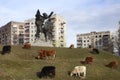 Soviet Monument in Chiatura city , Georgia Royalty Free Stock Photo