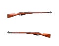 Soviet Mosin rifle isolate on a white back The weapon of the red army and the revolution. A vintage bolt carbine from World War II Royalty Free Stock Photo