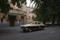 Soviet oldtimer GAZ-21 Volga in the territory of Russian State Agrarian University - Moscow Timiryazev Agricultural Academy, Russi