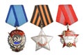 Soviet orders and awards isolated Royalty Free Stock Photo