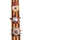 Soviet Orders of Great Patriotic war on Saint George ribbon as vertical border