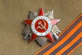 Soviet orders Greate National War and the St. George ribbon Royalty Free Stock Photo
