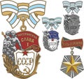 Soviet Orders of Maternal Glory and Mother Heroine Royalty Free Stock Photo