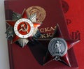 Soviet orders. Red Star and Greate National War Royalty Free Stock Photo